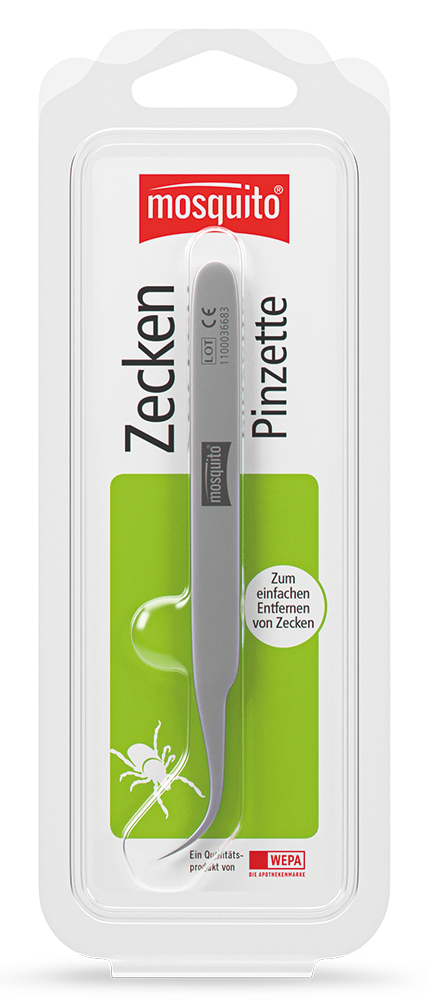 Pinzette zum Entfernen von Zecken aus der Hautoberfläche beim Menschen, Katzen und Hunde