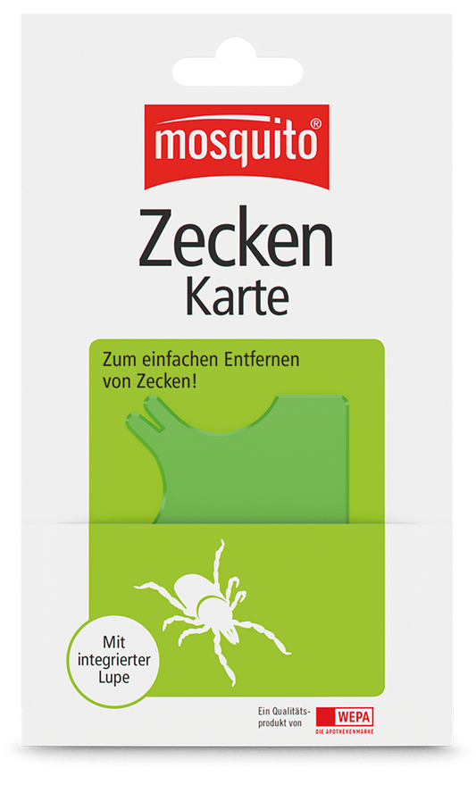 Karte zum Entfernen von Zecken aus der Hautoberfläche beim Menschen, Katzen und Hunde