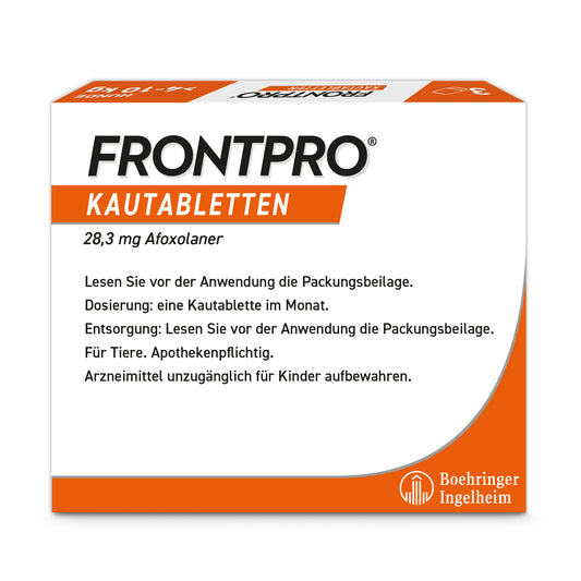Inhalt und Anwendung von Frontpro Kautabletten für Hunde